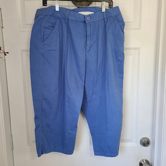 Only Necessity Woman's Sports Knit Capri's, Size: 18 Color: Blue - Picture 2 of 13